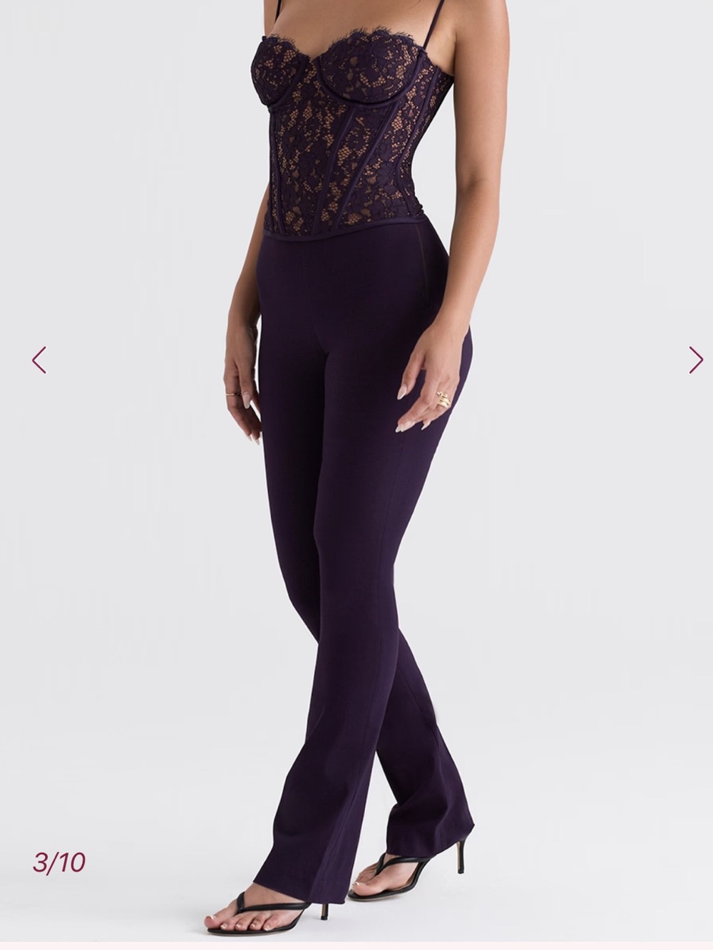 House of CB Women's Slim Fit Stretch Flare Pants - Deep Purple